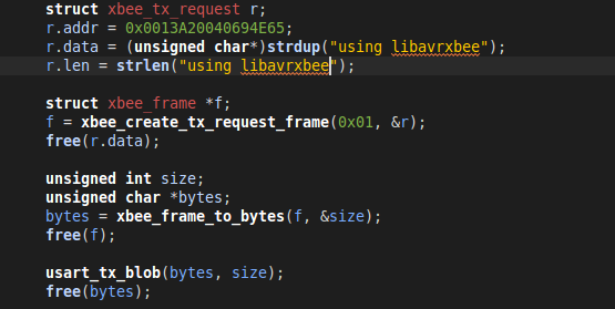 Transmitting Data using an XBee and AVR using libavrxbee